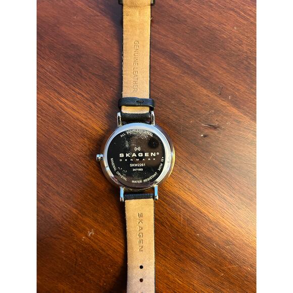 Skagen Scandinavian Minimalist Watch | Black Leather & Silver main image 7